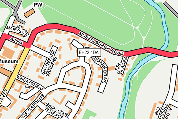 EH22 1DA map - OS OpenMap – Local (Ordnance Survey) EH22 1DA map - OS OpenMap – Local (Ordnance Survey)