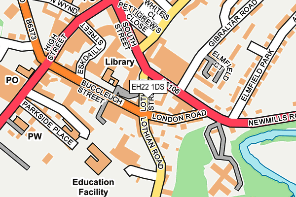 EH22 1DS map - OS OpenMap – Local (Ordnance Survey) EH22 1DS map - OS OpenMap – Local (Ordnance Survey)