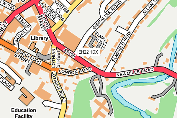 EH22 1DX map - OS OpenMap – Local (Ordnance Survey) EH22 1DX map - OS OpenMap – Local (Ordnance Survey)