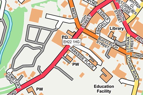 EH22 1HG map - OS OpenMap – Local (Ordnance Survey) EH22 1HG map - OS OpenMap – Local (Ordnance Survey)