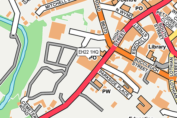 EH22 1HQ map - OS OpenMap – Local (Ordnance Survey) EH22 1HQ map - OS OpenMap – Local (Ordnance Survey)