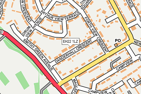 EH22 1LZ map - OS OpenMap – Local (Ordnance Survey) EH22 1LZ map - OS OpenMap – Local (Ordnance Survey)