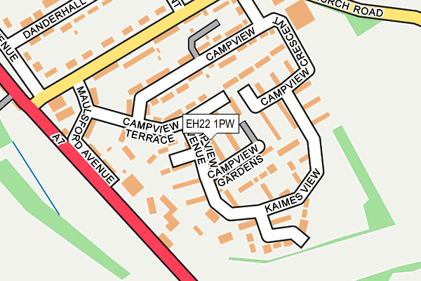 EH22 1PW map - OS OpenMap – Local (Ordnance Survey) EH22 1PW map - OS OpenMap – Local (Ordnance Survey)