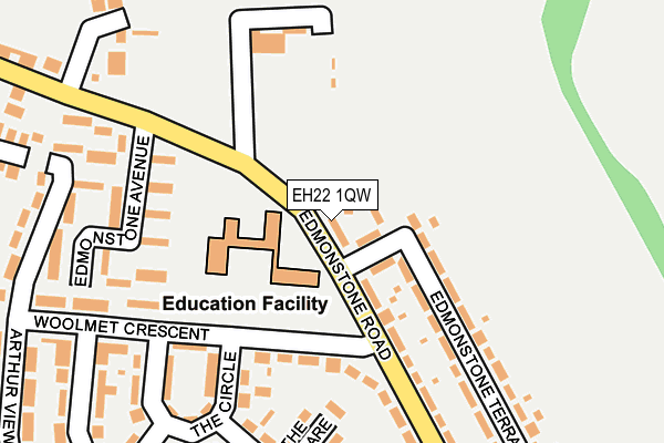 EH22 1QW map - OS OpenMap – Local (Ordnance Survey) EH22 1QW map - OS OpenMap – Local (Ordnance Survey)