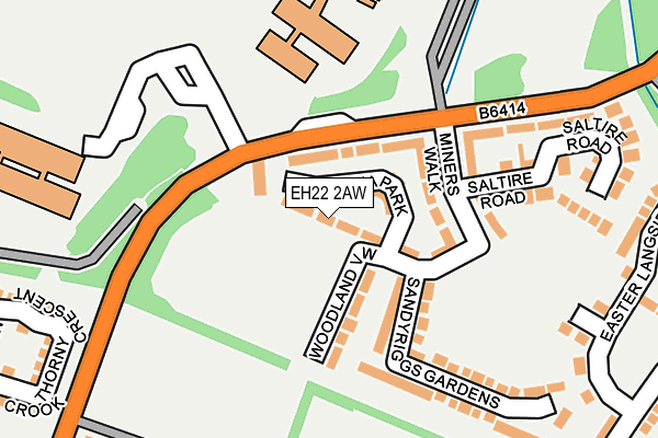 EH22 2AW map - OS OpenMap – Local (Ordnance Survey) EH22 2AW map - OS OpenMap – Local (Ordnance Survey)