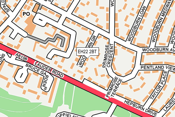 EH22 2BT map - OS OpenMap – Local (Ordnance Survey) EH22 2BT map - OS OpenMap – Local (Ordnance Survey)
