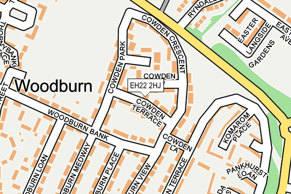 EH22 2HJ map - OS OpenMap – Local (Ordnance Survey) EH22 2HJ map - OS OpenMap – Local (Ordnance Survey)
