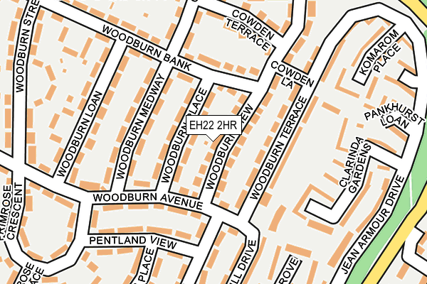 EH22 2HR map - OS OpenMap – Local (Ordnance Survey) EH22 2HR map - OS OpenMap – Local (Ordnance Survey)
