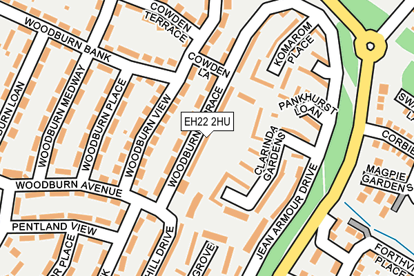 EH22 2HU map - OS OpenMap – Local (Ordnance Survey) EH22 2HU map - OS OpenMap – Local (Ordnance Survey)