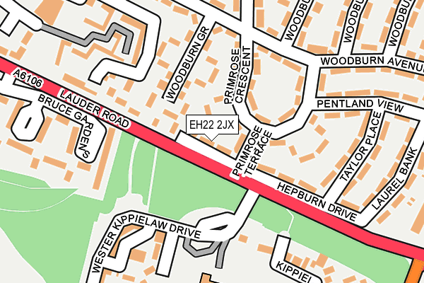 EH22 2JX map - OS OpenMap – Local (Ordnance Survey) EH22 2JX map - OS OpenMap – Local (Ordnance Survey)