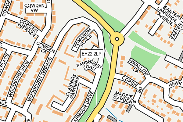 EH22 2LP map - OS OpenMap – Local (Ordnance Survey) EH22 2LP map - OS OpenMap – Local (Ordnance Survey)