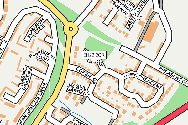 EH22 2QR map - OS OpenMap – Local (Ordnance Survey) EH22 2QR map - OS OpenMap – Local (Ordnance Survey)