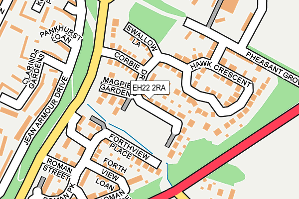EH22 2RA map - OS OpenMap – Local (Ordnance Survey) EH22 2RA map - OS OpenMap – Local (Ordnance Survey)