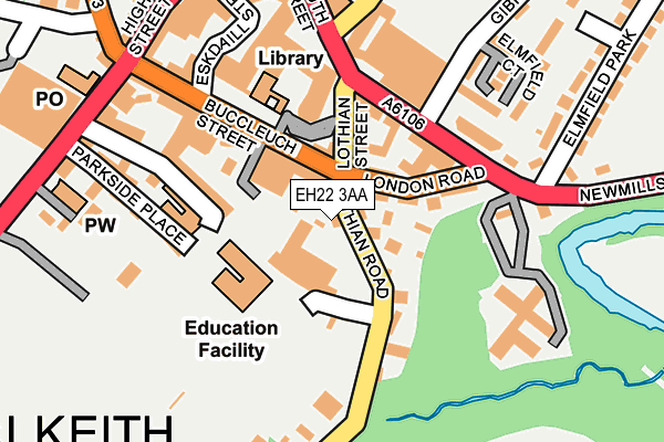 EH22 3AA map - OS OpenMap – Local (Ordnance Survey) EH22 3AA map - OS OpenMap – Local (Ordnance Survey)