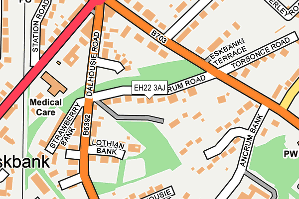 EH22 3AJ map - OS OpenMap – Local (Ordnance Survey) EH22 3AJ map - OS OpenMap – Local (Ordnance Survey)
