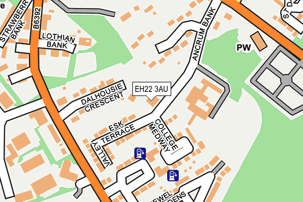 EH22 3AU map - OS OpenMap – Local (Ordnance Survey) EH22 3AU map - OS OpenMap – Local (Ordnance Survey)