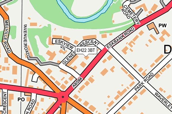 EH22 3BT map - OS OpenMap – Local (Ordnance Survey) EH22 3BT map - OS OpenMap – Local (Ordnance Survey)