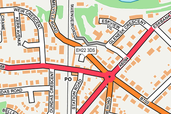 EH22 3DS map - OS OpenMap – Local (Ordnance Survey) EH22 3DS map - OS OpenMap – Local (Ordnance Survey)