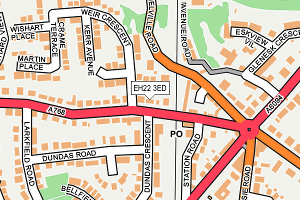 EH22 3ED map - OS OpenMap – Local (Ordnance Survey) EH22 3ED map - OS OpenMap – Local (Ordnance Survey)