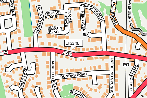 EH22 3EF map - OS OpenMap – Local (Ordnance Survey) EH22 3EF map - OS OpenMap – Local (Ordnance Survey)