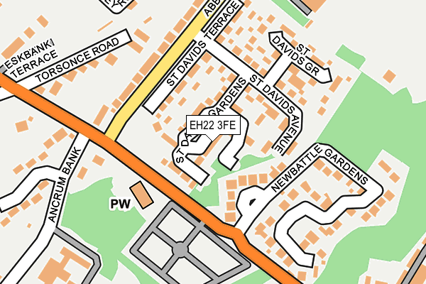 EH22 3FE map - OS OpenMap – Local (Ordnance Survey) EH22 3FE map - OS OpenMap – Local (Ordnance Survey)