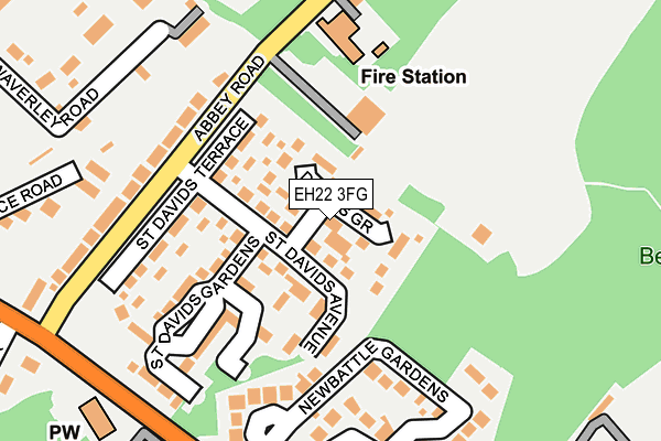 EH22 3FG map - OS OpenMap – Local (Ordnance Survey) EH22 3FG map - OS OpenMap – Local (Ordnance Survey)