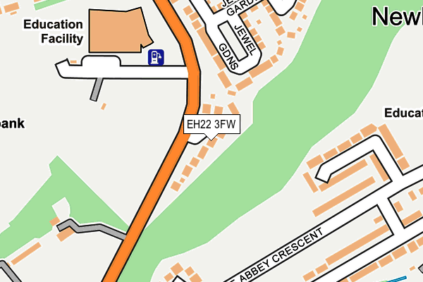 EH22 3FW map - OS OpenMap – Local (Ordnance Survey) EH22 3FW map - OS OpenMap – Local (Ordnance Survey)
