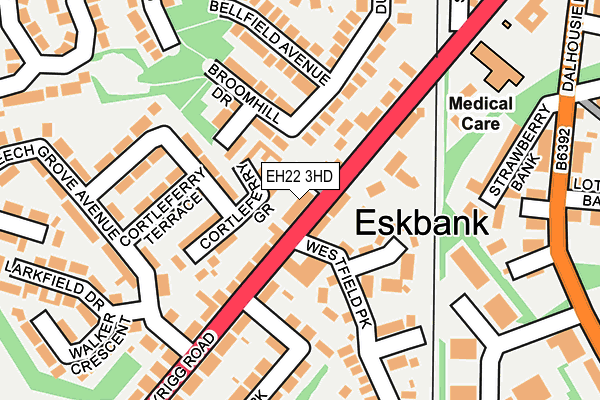 EH22 3HD map - OS OpenMap – Local (Ordnance Survey) EH22 3HD map - OS OpenMap – Local (Ordnance Survey)