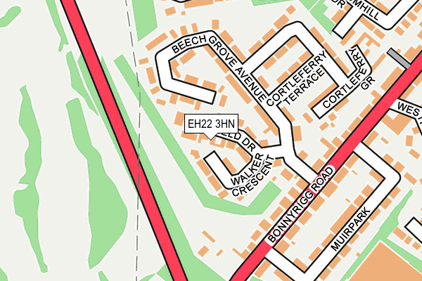 EH22 3HN map - OS OpenMap – Local (Ordnance Survey) EH22 3HN map - OS OpenMap – Local (Ordnance Survey)