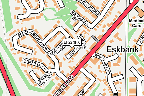 EH22 3HX map - OS OpenMap – Local (Ordnance Survey) EH22 3HX map - OS OpenMap – Local (Ordnance Survey)