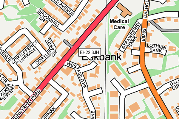 EH22 3JH map - OS OpenMap – Local (Ordnance Survey) EH22 3JH map - OS OpenMap – Local (Ordnance Survey)