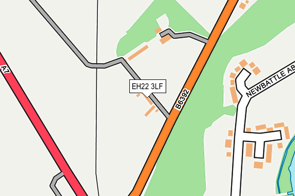 EH22 3LF map - OS OpenMap – Local (Ordnance Survey) EH22 3LF map - OS OpenMap – Local (Ordnance Survey)
