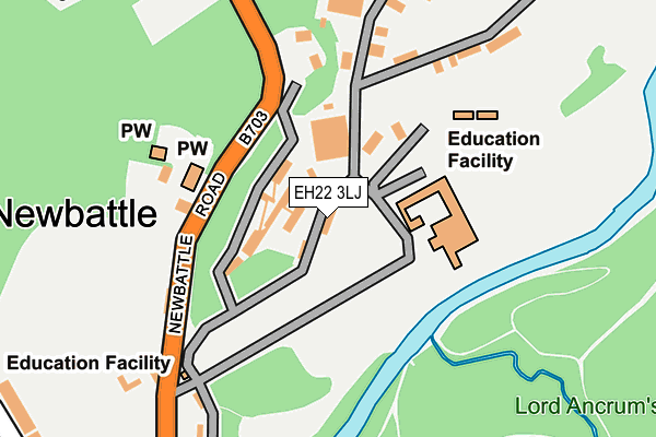 EH22 3LJ map - OS OpenMap – Local (Ordnance Survey) EH22 3LJ map - OS OpenMap – Local (Ordnance Survey)