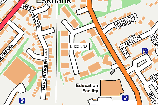 EH22 3NX map - OS OpenMap – Local (Ordnance Survey) EH22 3NX map - OS OpenMap – Local (Ordnance Survey)
