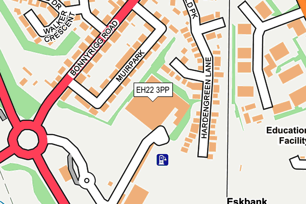 EH22 3PP map - OS OpenMap – Local (Ordnance Survey) EH22 3PP map - OS OpenMap – Local (Ordnance Survey)