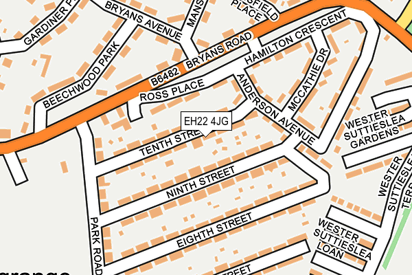 EH22 4JG map - OS OpenMap – Local (Ordnance Survey) EH22 4JG map - OS OpenMap – Local (Ordnance Survey)
