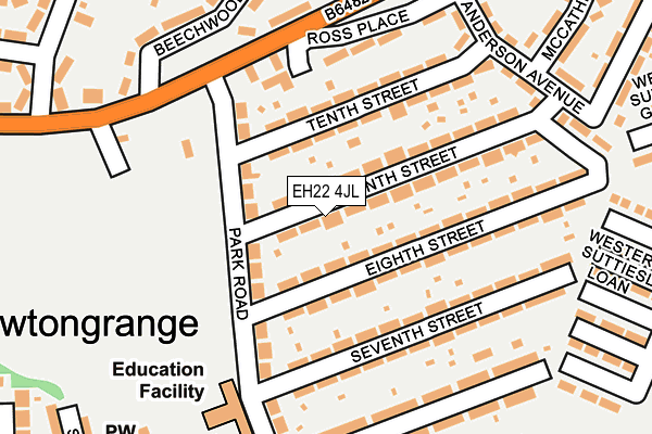 EH22 4JL map - OS OpenMap – Local (Ordnance Survey) EH22 4JL map - OS OpenMap – Local (Ordnance Survey)