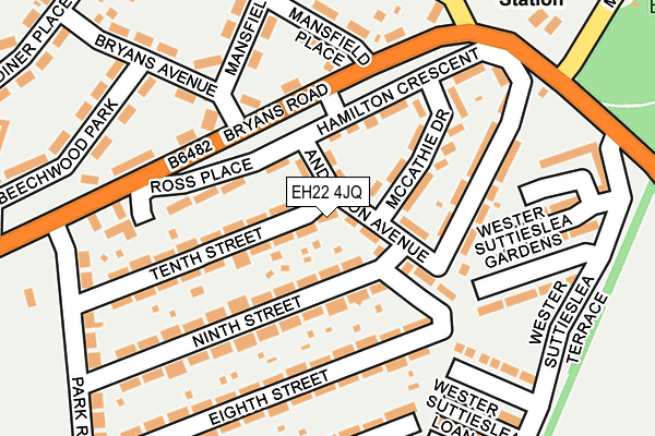 EH22 4JQ map - OS OpenMap – Local (Ordnance Survey) EH22 4JQ map - OS OpenMap – Local (Ordnance Survey)