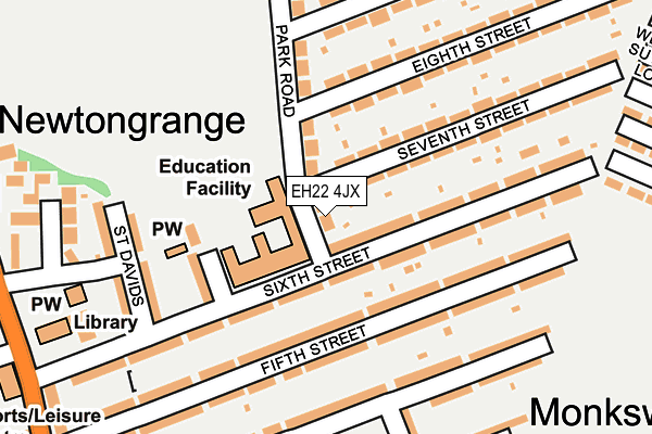 EH22 4JX map - OS OpenMap – Local (Ordnance Survey) EH22 4JX map - OS OpenMap – Local (Ordnance Survey)