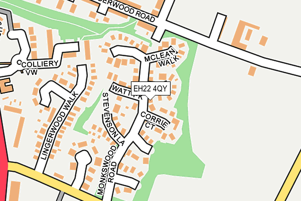 EH22 4QY map - OS OpenMap – Local (Ordnance Survey) EH22 4QY map - OS OpenMap – Local (Ordnance Survey)