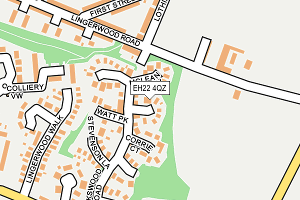 EH22 4QZ map - OS OpenMap – Local (Ordnance Survey) EH22 4QZ map - OS OpenMap – Local (Ordnance Survey)
