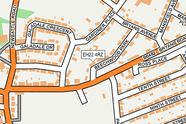 EH22 4RZ map - OS OpenMap – Local (Ordnance Survey) EH22 4RZ map - OS OpenMap – Local (Ordnance Survey)