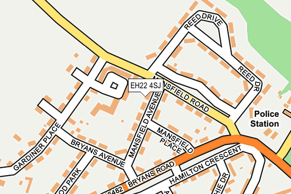 EH22 4SJ map - OS OpenMap – Local (Ordnance Survey) EH22 4SJ map - OS OpenMap – Local (Ordnance Survey)