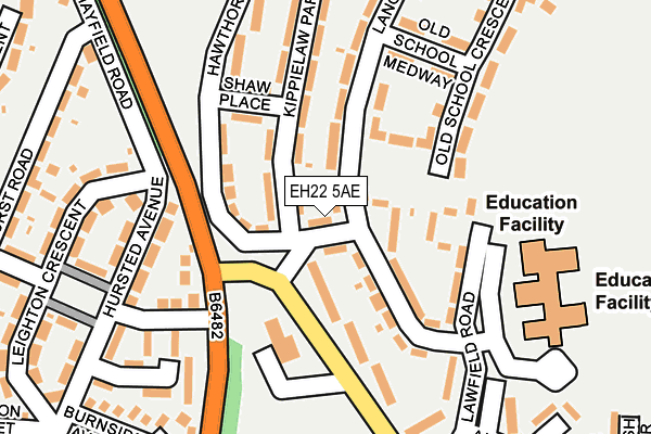 EH22 5AE map - OS OpenMap – Local (Ordnance Survey) EH22 5AE map - OS OpenMap – Local (Ordnance Survey)