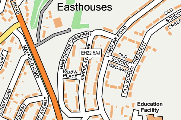 EH22 5AJ map - OS OpenMap – Local (Ordnance Survey) EH22 5AJ map - OS OpenMap – Local (Ordnance Survey)