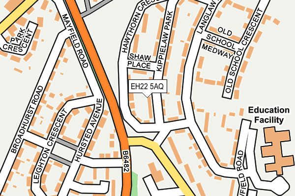 EH22 5AQ map - OS OpenMap – Local (Ordnance Survey) EH22 5AQ map - OS OpenMap – Local (Ordnance Survey)