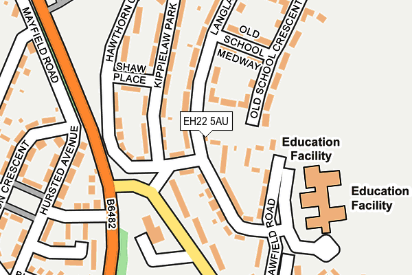 EH22 5AU map - OS OpenMap – Local (Ordnance Survey) EH22 5AU map - OS OpenMap – Local (Ordnance Survey)
