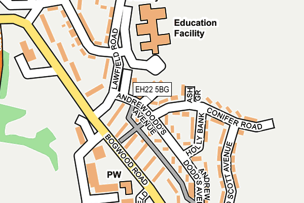 EH22 5BG map - OS OpenMap – Local (Ordnance Survey) EH22 5BG map - OS OpenMap – Local (Ordnance Survey)