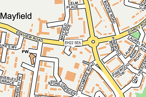 EH22 5EA map - OS OpenMap – Local (Ordnance Survey) EH22 5EA map - OS OpenMap – Local (Ordnance Survey)