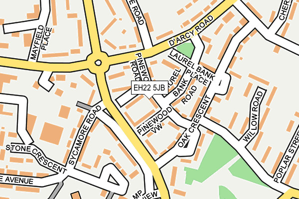 EH22 5JB map - OS OpenMap – Local (Ordnance Survey) EH22 5JB map - OS OpenMap – Local (Ordnance Survey)